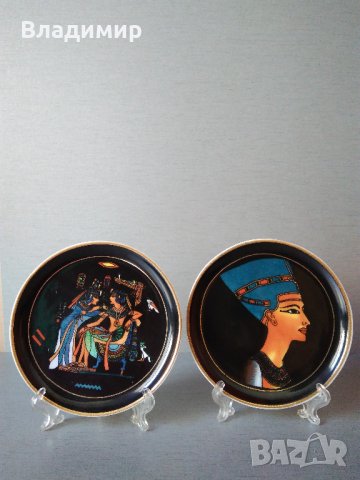 Сувенирни чинийки 2 броя с изображения от древен Египет, снимка 5 - Декорация за дома - 41816295