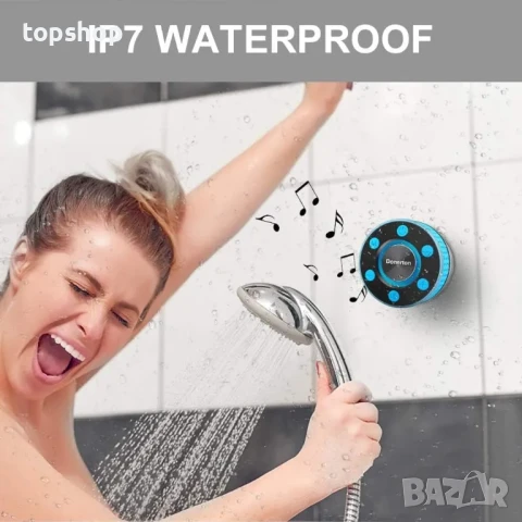 Водоустойчива безжичена колонка Donerton, IPX-7, радио, вграден микрофон, свободни ръце, син