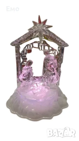 Коледна светеща фигурка „Сцена от Рождество Христово“, снимка 3 - Декорация за дома - 47912190