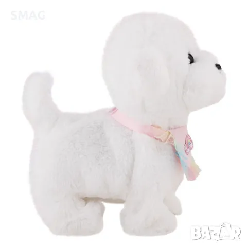 Механично куче бяло с движение на каишка и аксесоари S_1240104, снимка 5 - Плюшени играчки - 48334331