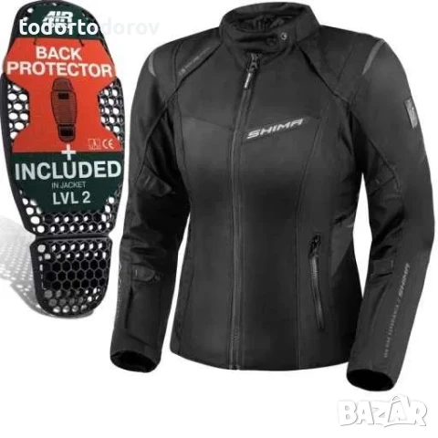 Дамско текстилно мото яке SHIMA RUSH Black,4 сезона,протектори