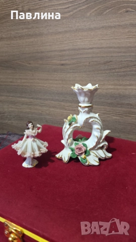 Свещник дрезденски порцелан, снимка 11 - Декорация за дома - 52407023