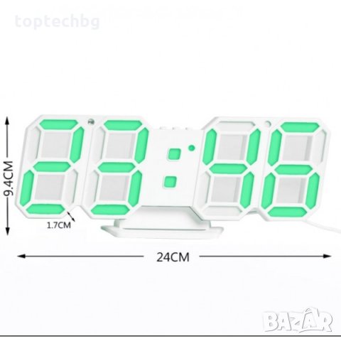 3D настолен часовник с аларма и термометър, снимка 6 - Стенни часовници - 33981862