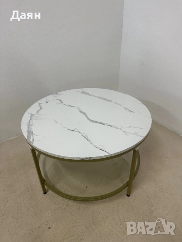 Кръгла холна маса, маса за кафе VASAGLE, закалено стъкло, снимка 2 - Маси - 52431766