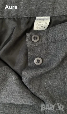 Grey button-front mini autumn skirt , снимка 3 - Поли - 51750965