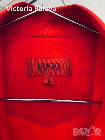 Червена риза HUGO BOSS оригинал, снимка 7 - Ризи - 41561555