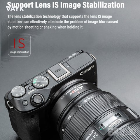 Адаптер за Canon EF/EF-S към EF-M, метален, Auto Focus, снимка 5 - Обективи и филтри - 40155468