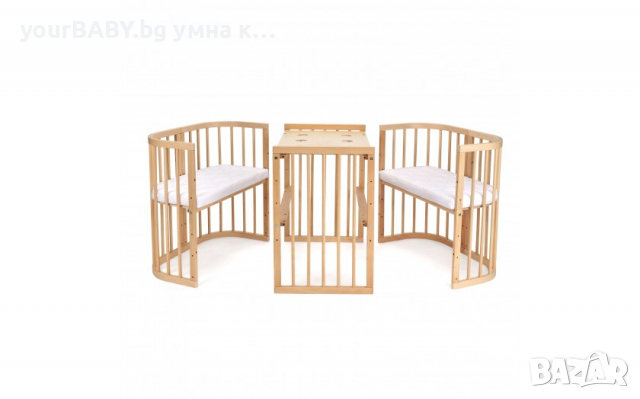 Кошара за Бебе Смарт 7в1 с Матрак - Цвят Натурален, снимка 14 - Кошарки - 36422915