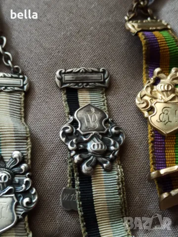 Стари водачи 5 бр. ленти със сребърни елементи от ордени за братство,членство ,за студенти или др , снимка 5 - Антикварни и старинни предмети - 50434200