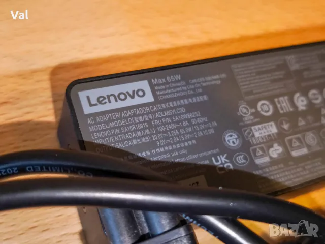 Зарядно лаптоп телефон Lenovo ADLX65YDC3D 65W 20V 3.25A USB C charger, снимка 3 - Лаптоп аксесоари - 48419838