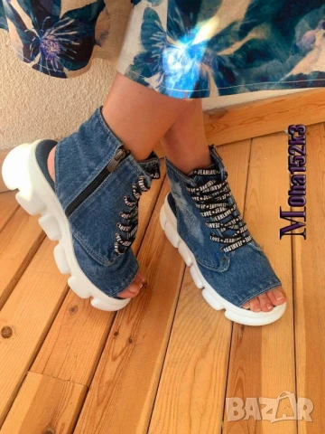 сандали деним на платформа 