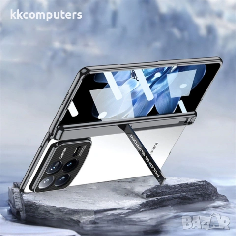 Прозрачен калъф GKK за Xiaomi Mix Fold 4 5G с Магнитна защита за пантата - PC+Стъкло, Стойка, Вкл. П, снимка 7 - Калъфи, кейсове - 53314920