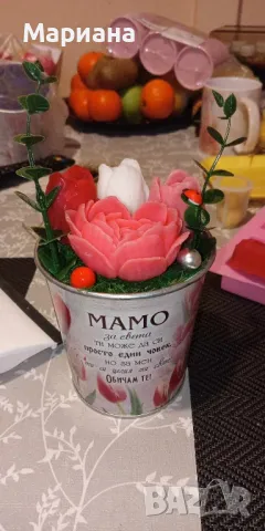 Ръчно изработени сапуни/свещи, снимка 8 - Изкуствени цветя - 49398063