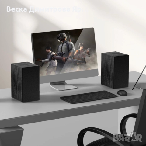 Комплект активни стерео колони Elimavi BT-04 30W с 4" говорители и тон контрол (настолни/рафтови), снимка 2 - Тонколони - 52109376