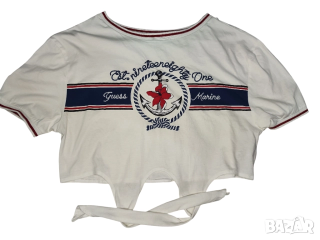 Guess Marine crop top/кроп топ, тениска , снимка 3 - Тениски - 51794229