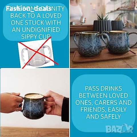 Нов Комплект керамични чаши за кафе чай напитки 400 мл за възрастни, снимка 3 - Други - 41264501