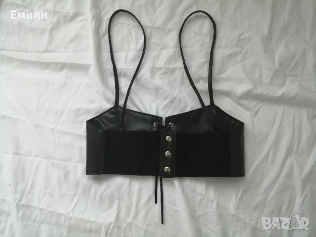 Кожен корсет-колан с презрамки и връзки р-р M и L , снимка 7 - Корсети, бюстиета, топове - 50862322