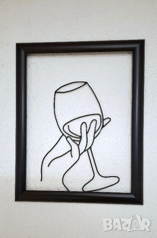 Арт Пано картина с дървена рамка и метален орнамент – Авторска ръчна изработка