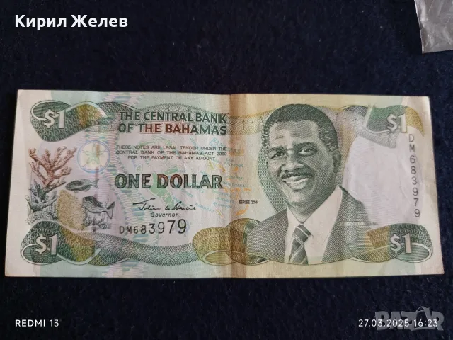 Банкнота 1 долар 2001г. Бахамите за КОЛЕКЦИЯ ДЕКОРАЦИЯ 49885