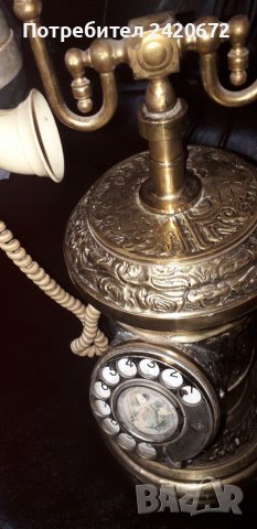 Ретро  бронзов  телефон N.E.C, снимка 5 - Антикварни и старинни предмети - 41649544