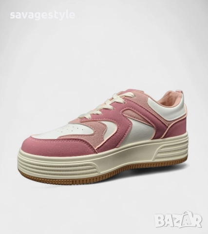 Дамски спортни обувки с връзки бяло и розово , снимка 3 - Маратонки - 52194040