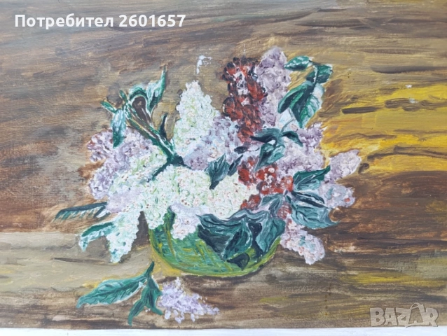 Стара маслена картина, натюрморт., снимка 3 - Картини - 55970672
