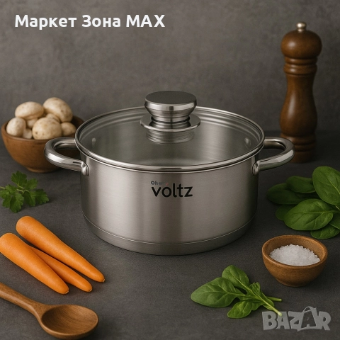 Тенджера Voltz Плитка, Индукция, Неръждаема стомана, снимка 2 - Съдове за готвене - 52934107
