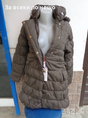 Дамско Ватирано Дълго Зимно Яке С Качулка И Колан Код SV-7