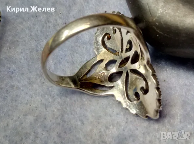 РАЗКОШЕН АЖУРЕН СКЪПОЦЕНЕН СРЕБЪРЕН ПРЪСТЕН СРЕБРО 925 ИНКРУСТИРАН с ФАСЕТИРАНИ МАРКАЗИТИ 49113, снимка 9 - Пръстени - 50024244