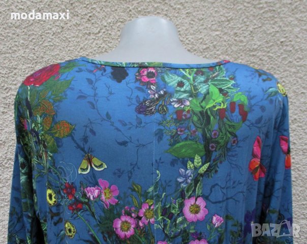 3XL Нова миди рокля в океанско синьо, снимка 10 - Рокли - 41870768