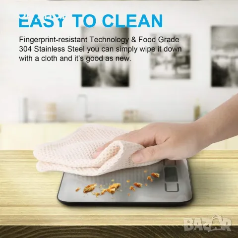 Цифрова кухненска везна Eono,неръждаема стомана,до 5 kg,градуиране 1g/0,05oz,, снимка 5 - Аксесоари за кухня - 48632781