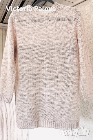 Скандинавско ръчно плетиво - нежен пуловер с фин люрекс, снимка 7 - Блузи с дълъг ръкав и пуловери - 52486708