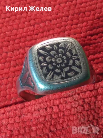 Стар РУСКИ СРЕБЪРЕН ПРЪСТЕН СРЕБРО 875 с НИЕЛО ОРНАМЕНТИКА и ПЕЧАТИ 5СЧ СЪРП и ЧУК в ПЕТОЛЪЧКА 47494, снимка 11 - Антикварни и старинни предмети - 49294727