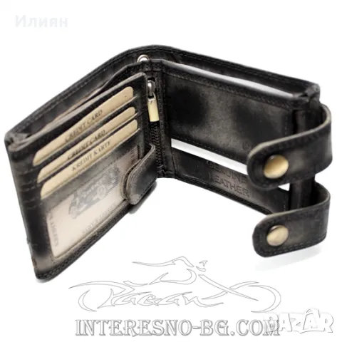 Портфейл естествена кожа CRUISER_BLACK, снимка 7 - Портфейли, портмонета - 47709729