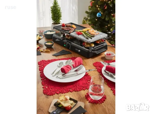 НОВИ! Скара раклет с камък и двойна грил плоча 8 души, снимка 7 - Скари - 50148940