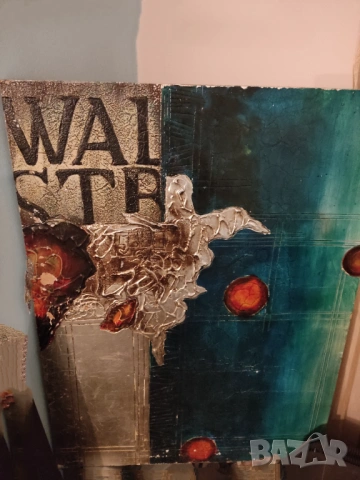 Голяма абстрактна картина 60/80 смесена техника, снимка 2 - Декорация за дома - 53872203