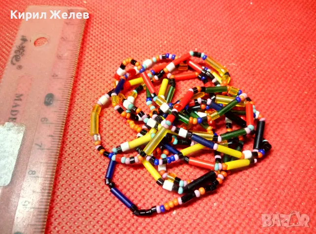 ПЪСТРОЗВЕТНА НЕЖНА МЪНИСТЕНА ОГЪРЛИЦА ФИНА РЪЧНА ИЗРАБОТКА РЕТРО СТИЛ 47268, снимка 3 - Колиета, медальони, синджири - 47315813