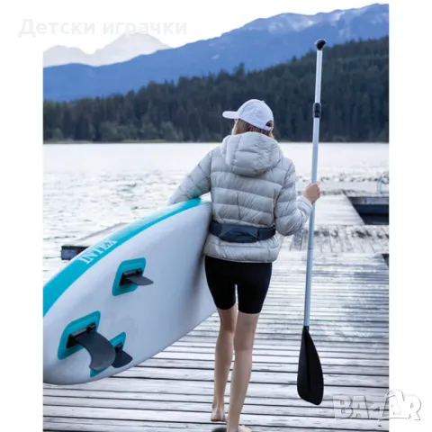 Надуваем Падълборд Youth SUP борд с гребло INTEX Aqua Quest 240, 244 х 76 х 13 см, снимка 16 - Водни спортове - 49981866