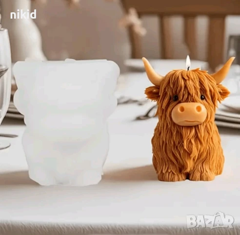 3D Овен Бик крава силиконов молд форма фондан шоколад гипс смола свещ декор