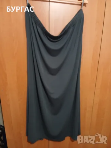 5xl КАЧЕСТВЕНА ТРИКОТАЖНА ТЪМНОСИВА ДЪЛГА ПОЛА С МАЛКА ЦЕПКА ОТЗАД запазена,много еластична, снимка 2 - Поли - 56057712
