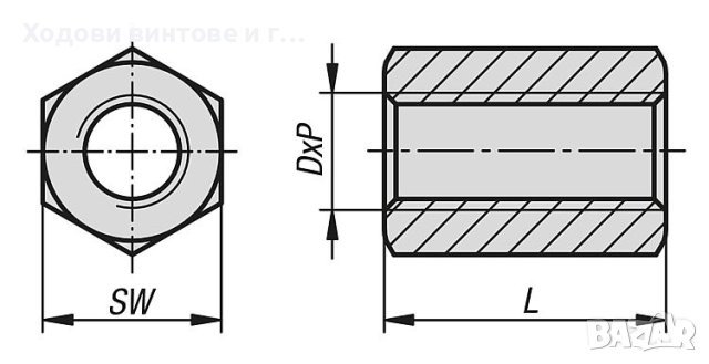 Ходови винтове с трапецовидна резба, ходови винтове DIN103, снимка 8 - Други машини и части - 52471216