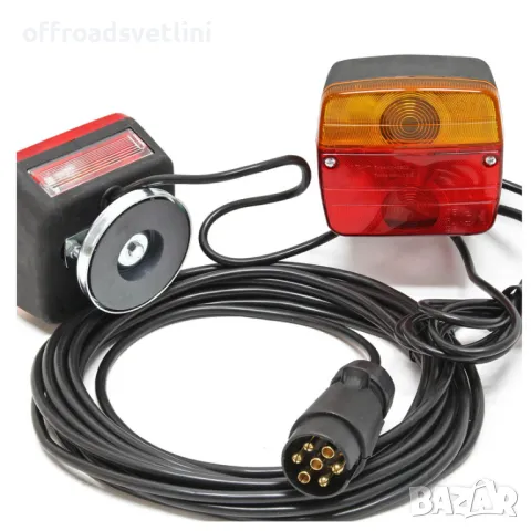 Магнитни Стопове с крушки и 7.5 метра кабел за ремарке колесар лодка, снимка 3 - Аксесоари и консумативи - 48043100