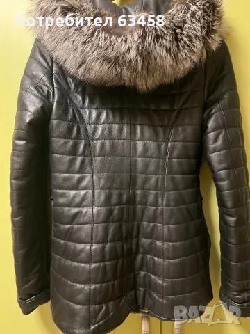 Естествена кожа с яка от естествен  косъм, снимка 5 - Палта, манта - 48090559