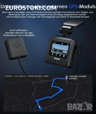 Видеорегистратор Avylet A1, мини автомобилна камера, Wi-Fi, 2K, 150° широк ъгъл, WDR, APP, IPS екран, снимка 9 - Аксесоари и консумативи - 56108530