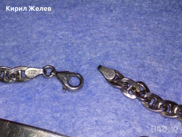 ПРЕКРАСНА ИТАЛИАНСКА СРЕБЪРНА ГРИВНА СРЕБРО 925 ITALY с БЯЛА ПОЗЛАТА ВИНТИДЖ ПЛЕТКА 43212, снимка 13 - Гривни - 44692247