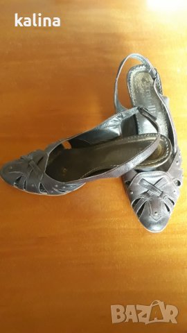 кафяви сандали Фратели ток кожа, снимка 1 - Дамски елегантни обувки - 40273289
