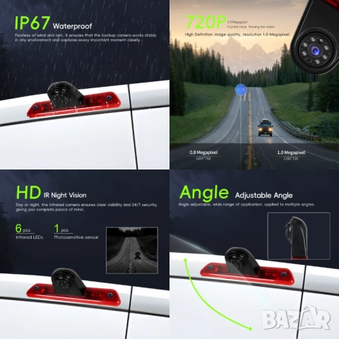 Камера за бус, Citroen Jumpy, за стоп, заден ход, задно виждане, Peugeot Expert, Toyota Proace, снимка 2 - Аксесоари и консумативи - 52048682