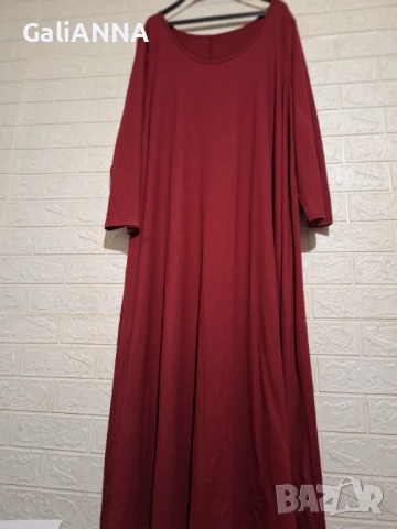 НОВА ДЪЛГА РОКЛЯ ВИНЕН ЦВЯТ 3XL-5XL, снимка 6 - Рокли - 51476871