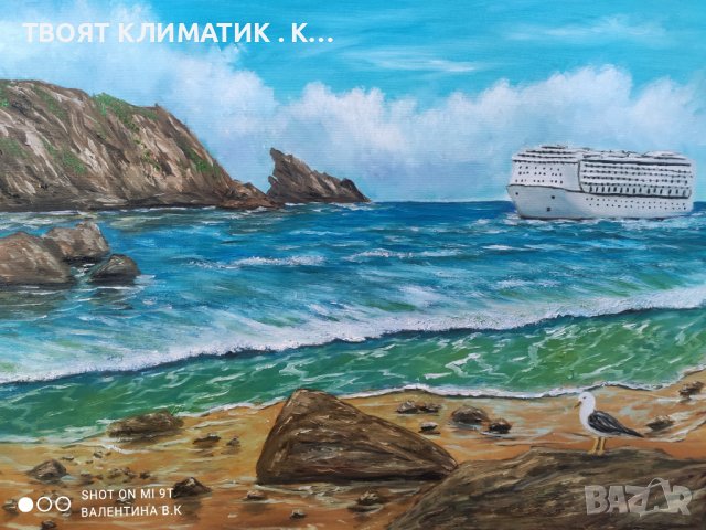 Морски пейзаж с кораб 