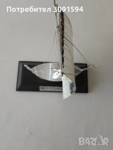 Декоративен макет на кораб Сребърно лакирано покритие , снимка 3 - Антикварни и старинни предмети - 49215277